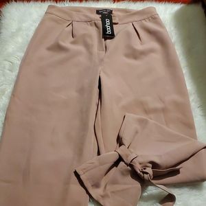 Tie Ankle Slim Leg Trousers